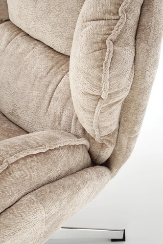 Fotel wypoczynkowy Offred beżowy do salonu nowoczesny z podłokietnikami tkanina Intesi