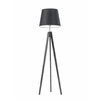 Lampa podłogowa czarna z abażurem drewniana trójnóg ARUBA do salonu i sypialni Lysne