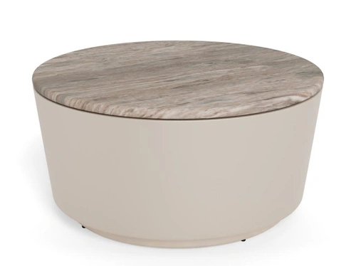 Stolik kawowy Cangas okrągły 80 cm szary marmurowy nowoczesny do salonu