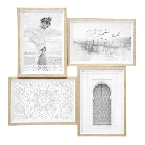 Ramka na 4 zdjęcia 10x15 Moly biała wisząca nowoczesna multiramka Atmosphera