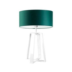 Lampka nocna do sypialni Thor nowoczesna z zielonym abażurem i białą podstawą LYSNE 61 cm