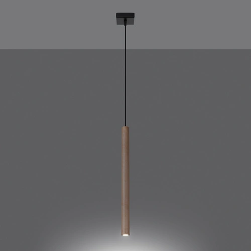 Nowoczesna lampa wisząca Pastelo drewno do salonu i jadalni SOLLUX LIGHTING 120 cm