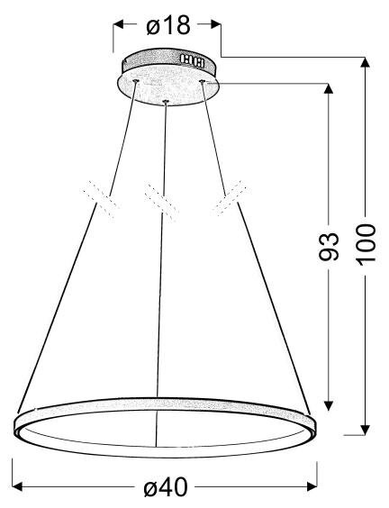 Lampa wisząca Lune 40 okrągły 25W LED 4000K chrom