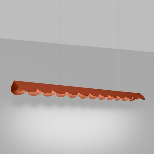 Lampa wisząca LED BISCUIT ochra czerwona nad stół do salonu