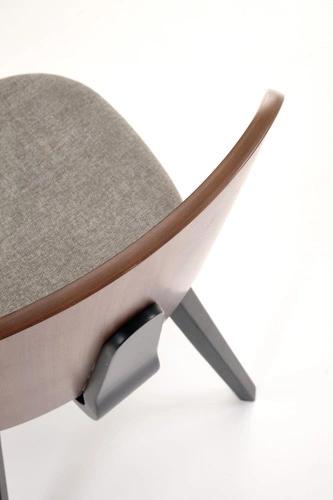 Krzesło Mireyla tapicerowane drewniane do jadalni nowoczesne orzech popielaty Intesi