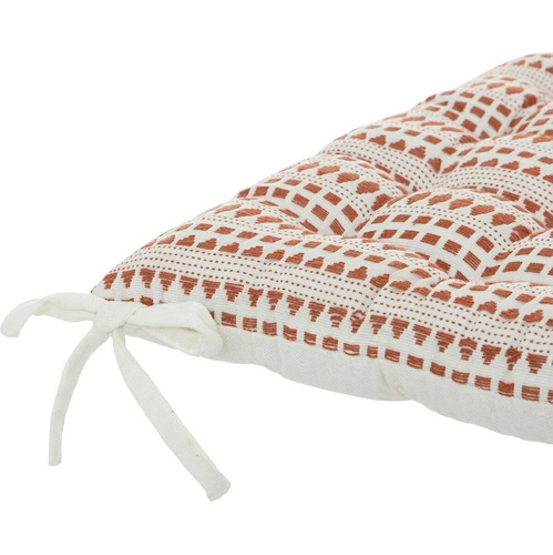 Poduszka na krzesło kwadratowa Micah terracotta do jadalni bawełniana Atmosphera