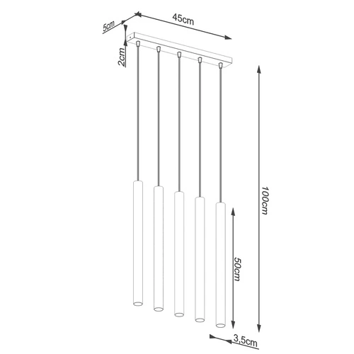 Lampa wisząca Pastelo 5L nowoczesna drewniana do salonu i jadalni naturalny kolor