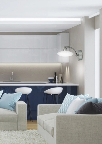 Kinkiet ścienny Elisa biały i nikiel klasyczny metalowo-szklany do sypialni i salonu CANDELLUX