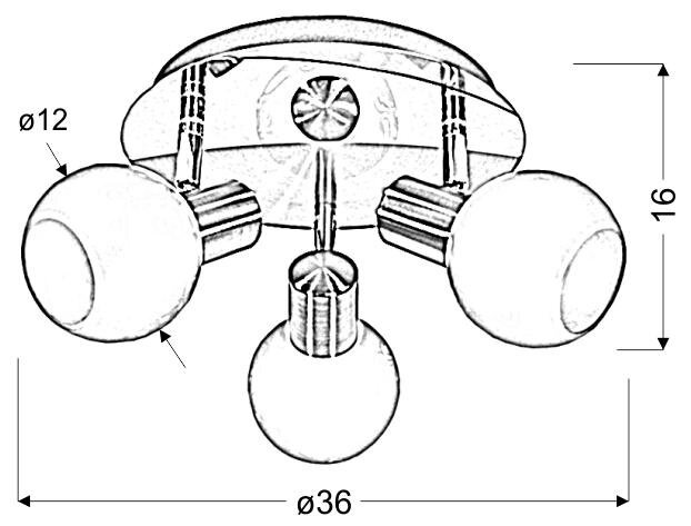 Lampa sufitowa Avila plafon 3x40W E14 mosiądz