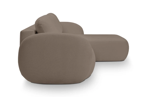 Narożnik z funkcją spania do salonu prawy brązowy Salby nowoczesny z pojemnikiem