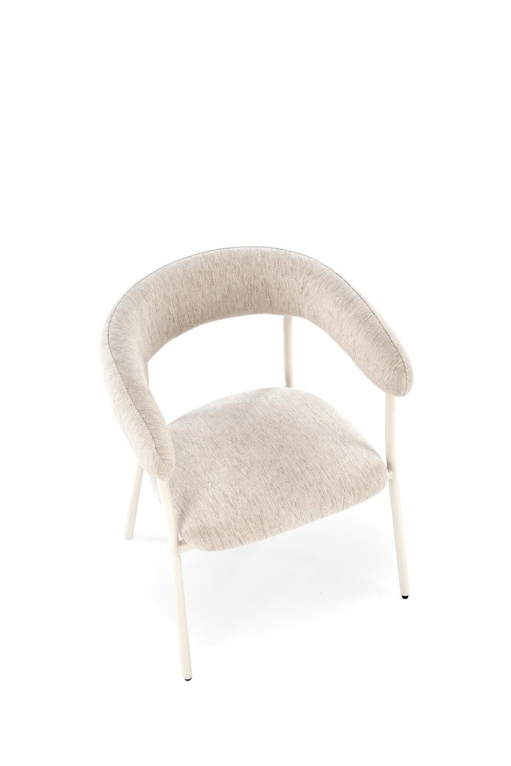 Krzesło tapicerowane Senia Intesi beżowe do jadalni z podłokietnikami nowoczesne skandynawskie