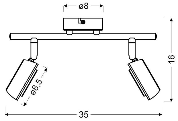 Nowoczesna lampa sufitowa LED Mild szara 2-punktowa regulowana do salonu i sypialni