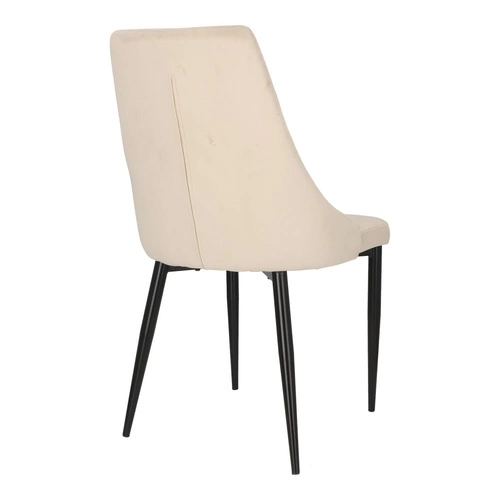 Krzesło tapicerowane Loretta velvet beżowe do jadalni i salonu nowoczesne na czarnych nogach Intesi