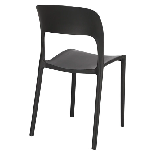 Krzesło do jadalni i ogrodu Flexi czarne z tworzywa sztaplowane nowoczesne Intesi