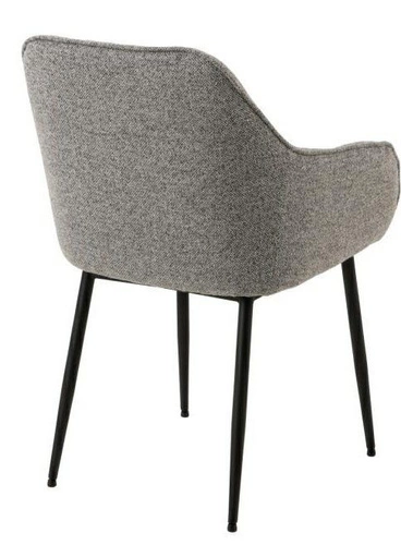 Krzesło tapicerowane Brooke szare z podłokietnikami do jadalni i salonu nowoczesne Actona