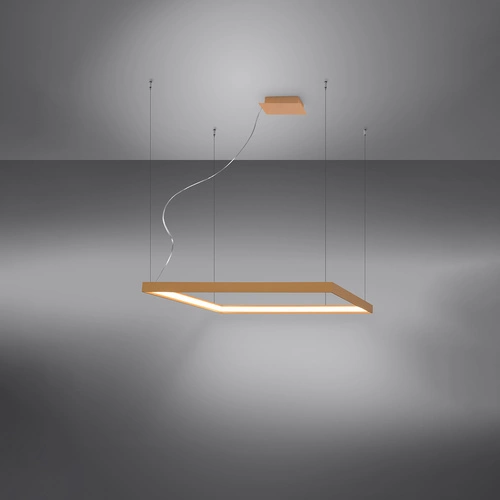 Żyrandol LED Nelya M złoty nowoczesny do salonu i nad stół industrialny 80 cm