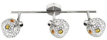 Lampa sufitowa Aron listwa 3x40W G9 chrom kryształ bursztyn