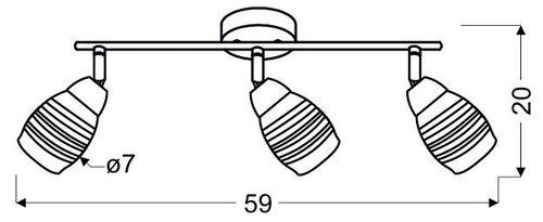 Lampa sufitowa Jubilat nowoczesna chromowana 3-punktowa do salonu i kuchni regulowana