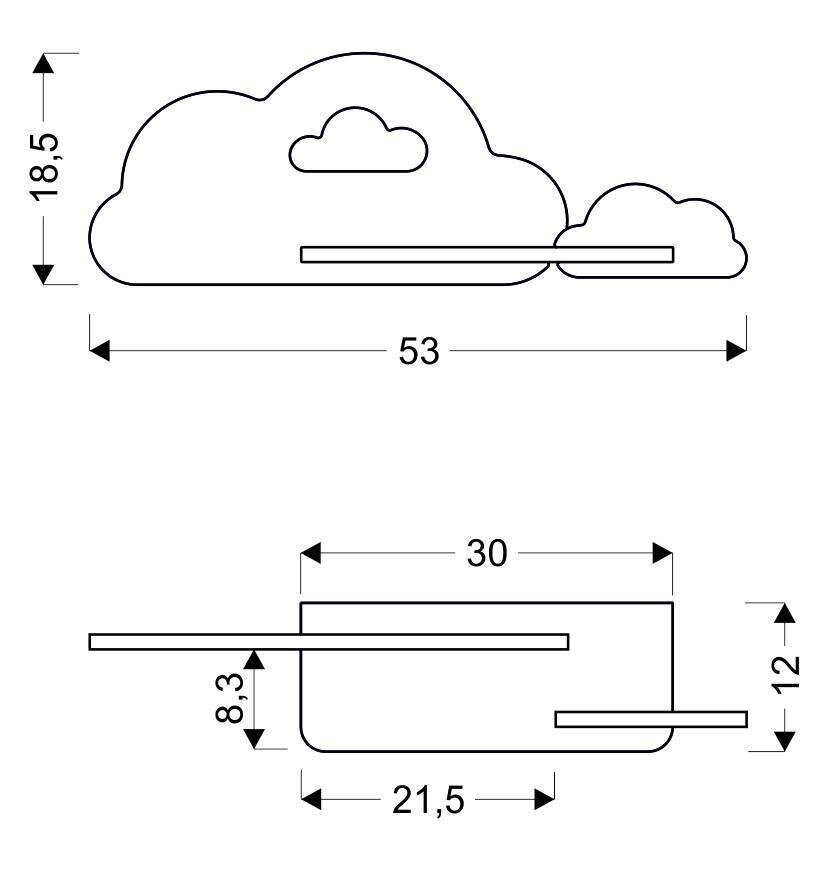 Kinkiet Cloud lampa 5W LED 4000K iq kids z przew różowy+biały