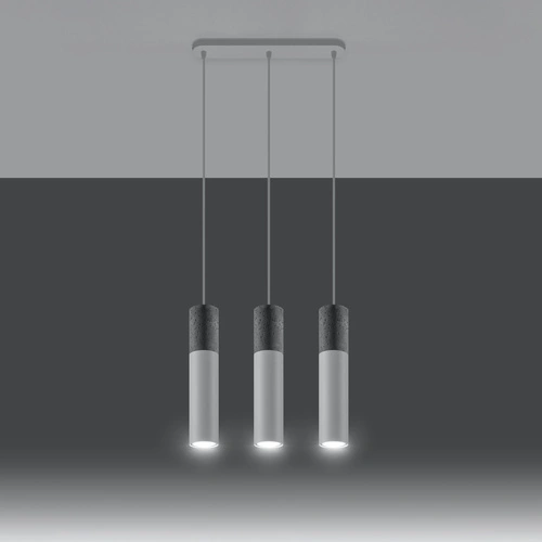 Lampa wisząca BORGIO 3L biała nowoczesna nad stół do jadalni i kuchni loftowa SOLLUX