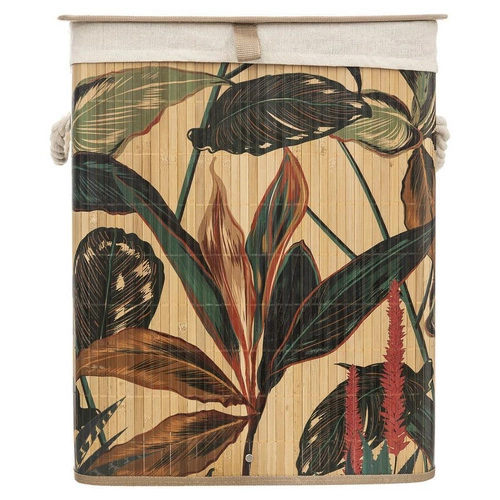 Bambusowy kosz na pranie Palawan 60L do łazienki z uchwytami nowoczesny naturalny