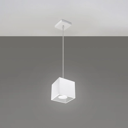 Lampa wisząca Quad 1 biała nowoczesna nad stół do kuchni i jadalni Sollux Lighting
