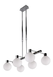 Lampa wisząca Maldus chromowy 6x40W G9 klosz biały