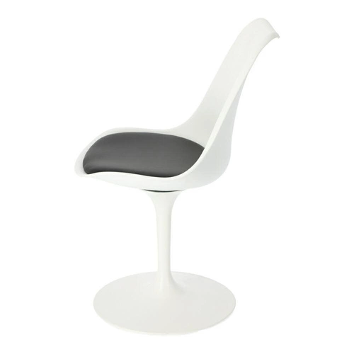 Krzesło Tulip Basic inspirowane Tulip Chair do salonu białe obrotowe z poduszką D2.DESIGN