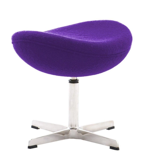 Podnóżek tapicerowany Jajo kaszmir inspirowany Egg fioletowy do salonu nowoczesny D2.DESIGN