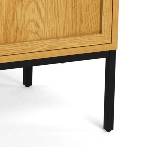 Komoda Palmdale dąb naturalny czarna 158 cm nowoczesna do salonu