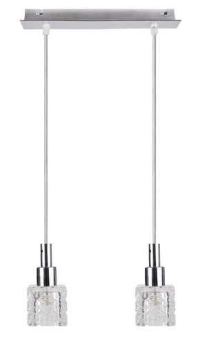 Lampa wisząca Rubik nowoczesna chrom kryształowa 2-punktowa do salonu i sypialni