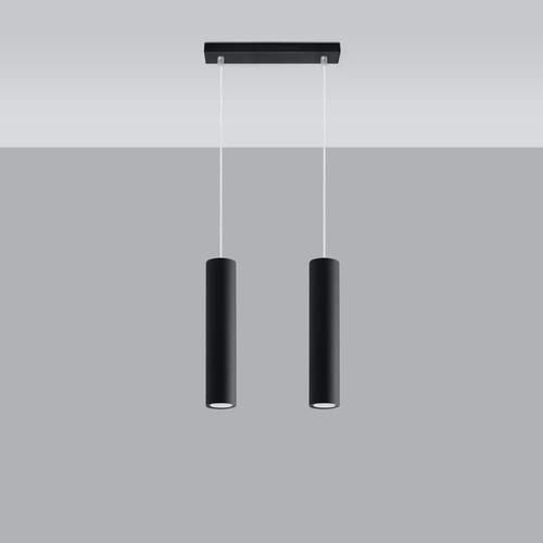 Lampa wisząca Lagos czarna 2-punktowa nowoczesna do salonu kuchni lub nad wyspę