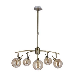 Lampa wisząca Lentini patynowy 5x40W G9 klosz bursztynowy