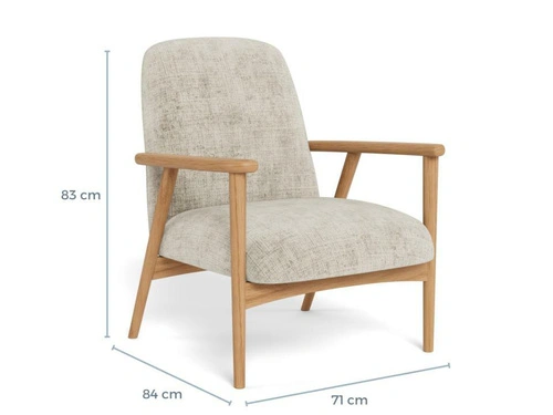 Fotel wypoczynkowy Auckland beżowy skandynawski aksamitny do salonu