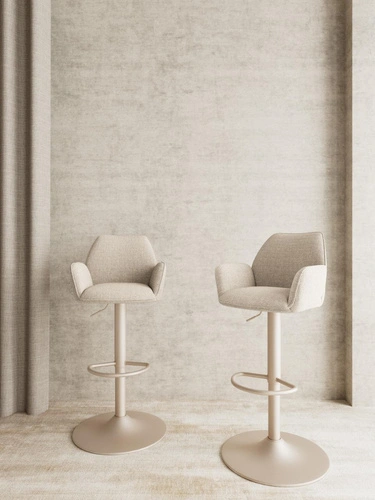 Hoker Glenda beżowy tapicerowany obrotowy z regulacją do kuchni