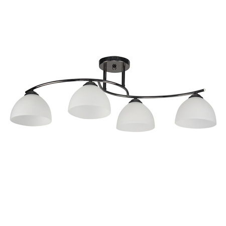 Lampa sufitowa Gracja czarny perłowy  4x40 E27 klosz biały