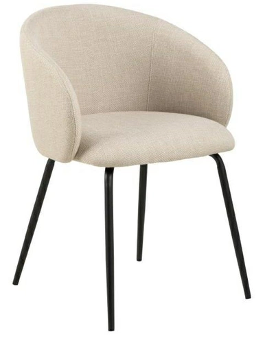 Krzesło Lirra Beige Black – nowoczesne beżowe krzesło tapicerowane na czarnych nogach