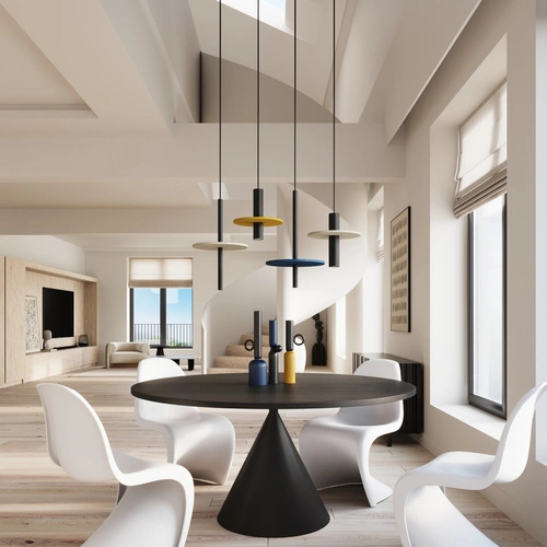 Lampa wisząca FELTRO nowoczesna czarna żółta do salonu kuchni nad stół 30 cm