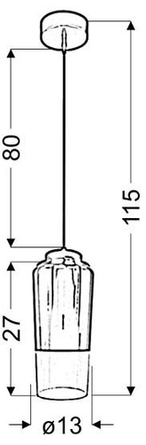 Lampa wisząca Tube 13 1x60W E27  fioletowy