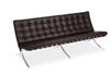 Sofa BA3 3 osobowa, brązowa skóra inspirowana Barcelona