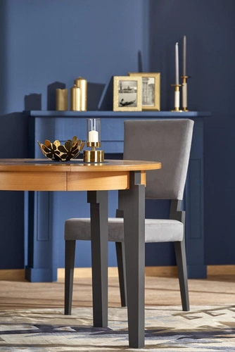 Stół okrągły rozkładany Baros 100-200 cm dąb miodowy nowoczesny do jadalni Intesi