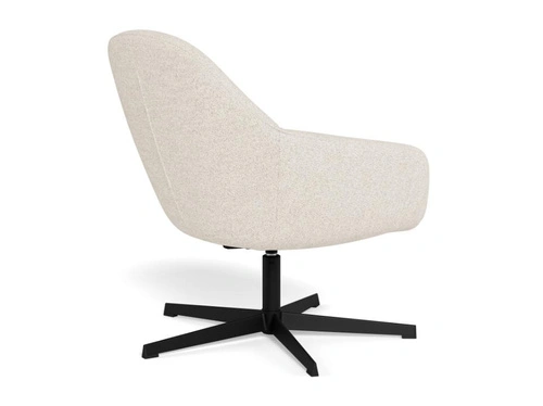 Fotel kubełkowy Claremore bouclé beżowy obrotowy nowoczesny do salonu