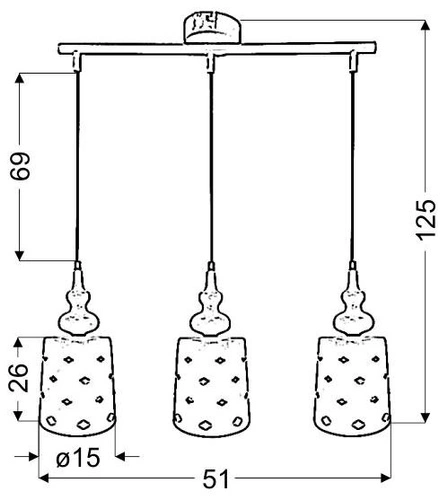Lampa wisząca Hamp 3x60W E27 biały