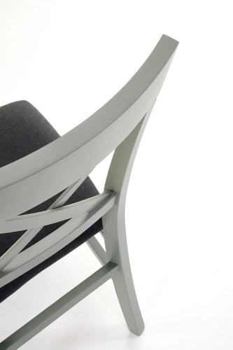 Krzesło drewniane Tutti Intesi do jadalni i salonu nowoczesne tapicerowane zielone