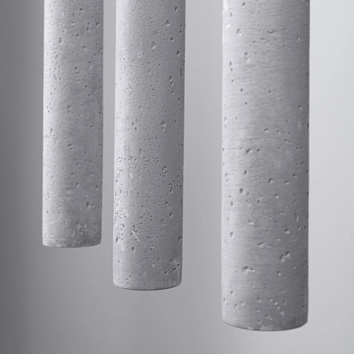 Nowoczesna lampa wisząca betonowa Pastelo 3L szara nad stół do salonu i jadalni