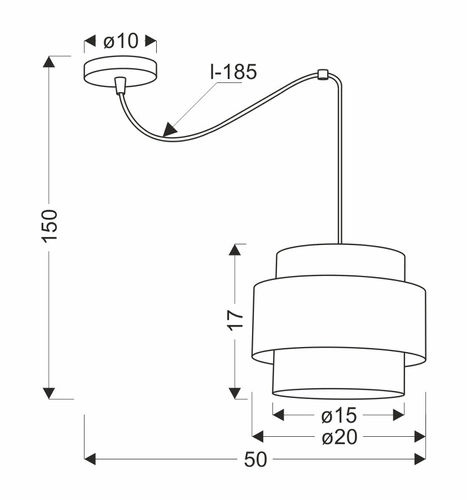 Lampa wisząca Calmi biały 3x40W E27  abażur biały+beżowy