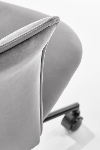 Fotel biurowy ergonomiczny Tulipe szary welurowy obrotowy z podłokietnikami do gabinetu Intesi