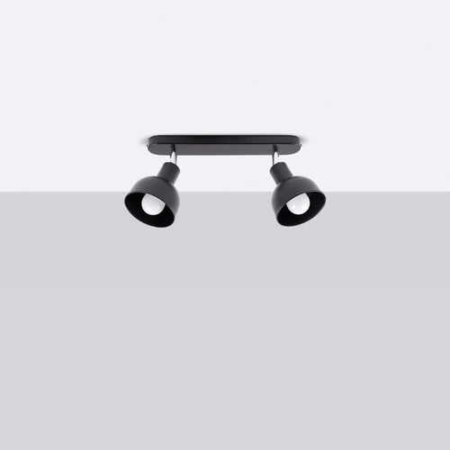 Plafon sufitowy ELBA 2 czarny loftowy metalowy regulowany do salonu i sypialni SOLLUX