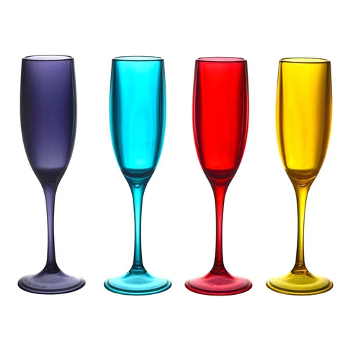 Kieliszek do szampana Intesi Sky fioletowy 130 ml z tworzywa sztucznego, nowoczesny, do zmywarki