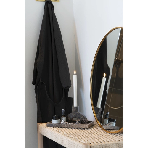 Ławka drewniana Abano beżowa do przedpokoju i jadalni boho z siedziskiem ze sznurka 80 cm